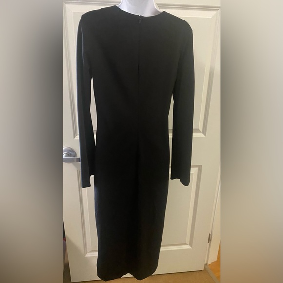 Veronika Maine Designer 10 Black Long-Sleeve Midi Shift Dress - Picture 4 of 6